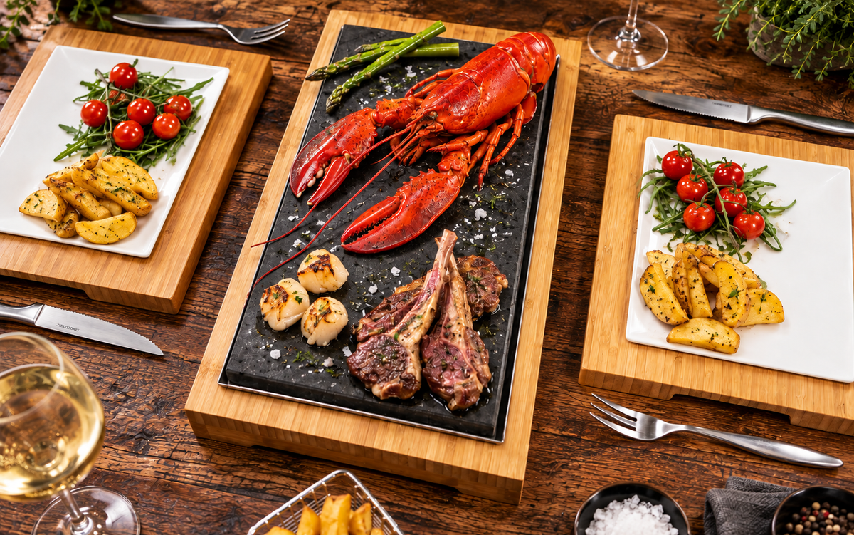 The Raised Sharing Steak Plate & Server Sets